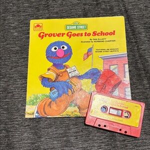 Sesame Street Grover Goes to School Book and Cassette